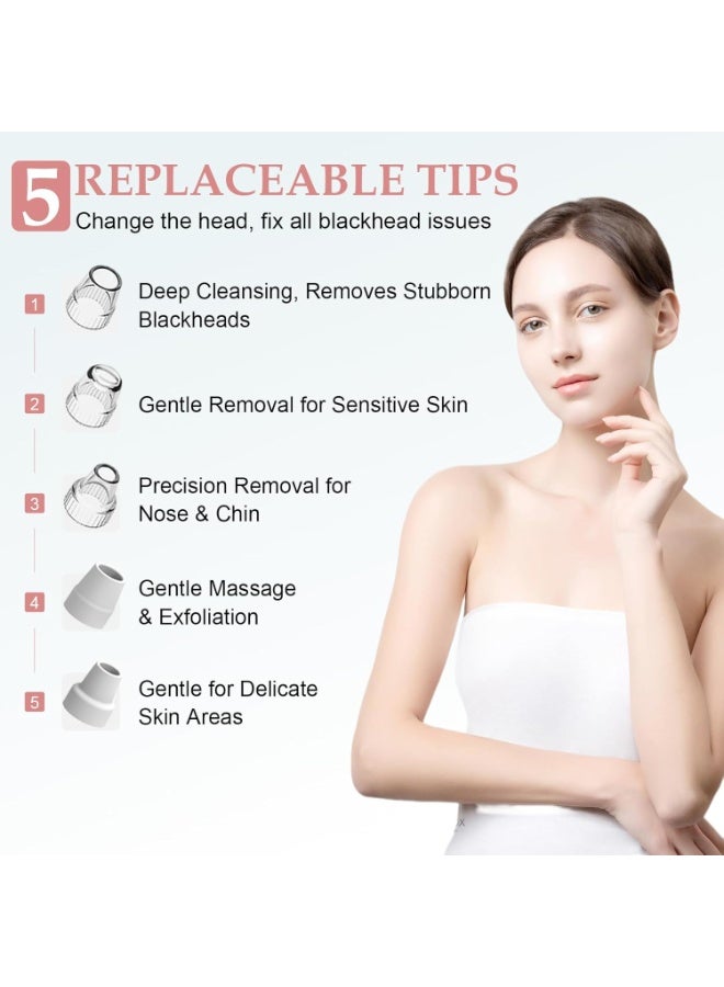 general Facial Pore Blackhead Remover Vacuum - Fore Cleaner and Blackhead Extractor with 3 Adjustable Suction Levels - 5 Probes - Pore Vacuum Kit for Women&Men (White) - Image 2